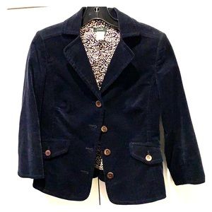 j crew xs corduroy navy jacket/blazer